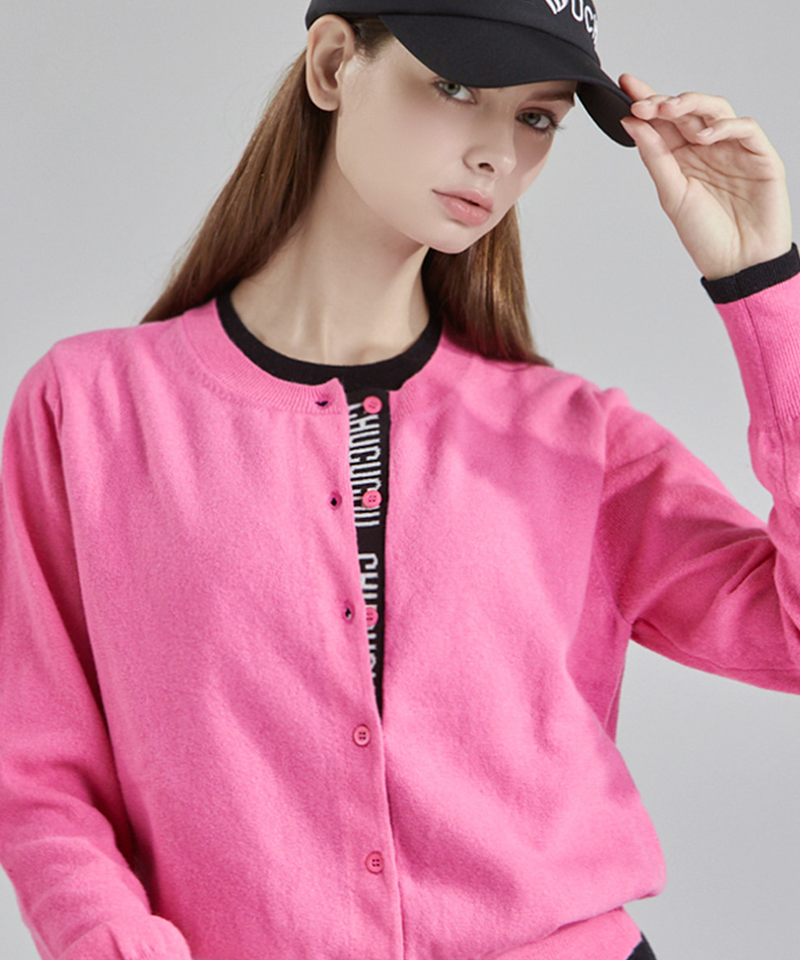CHUCUCHU Two-Tone Wool Blend Cardigan - 2 Colors