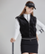 Corduroy Two-Way Padded Vest - Black