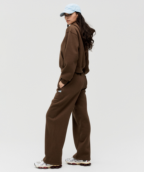 Goal Studio Women's Essential Brushed Hoodie - Dark Brown