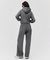 Goal Studio Women's Terry Fleece Cropped Full Zip-Up Hoodie - Charcoal