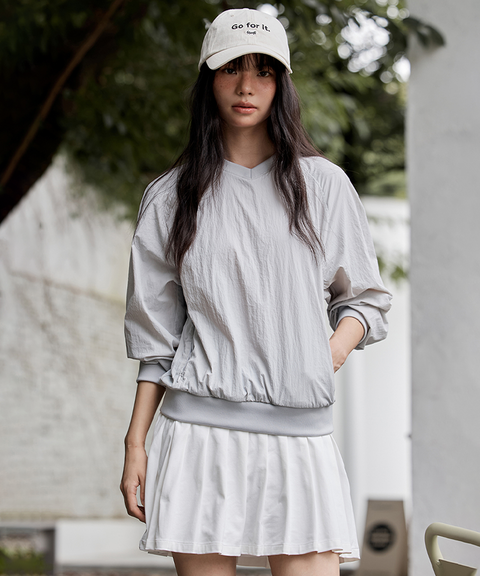 FORDI Wind V-Neck Man-To-Man - Gray