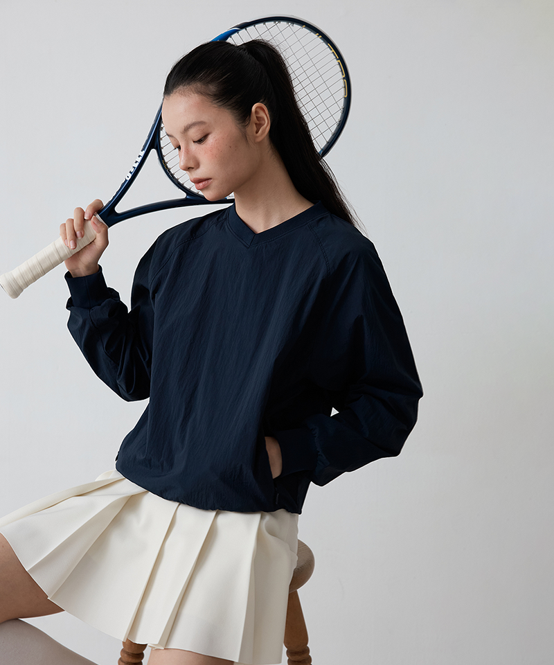 [Season End] FORDI Wind V-Neck Man-To-Man - Navy