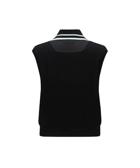 Women's FA Logo Point Knit Vest - Black