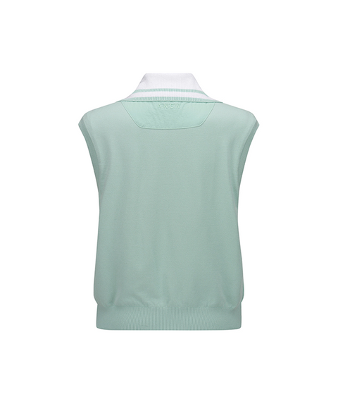 Women's FA Logo Point Knit Vest - Mint