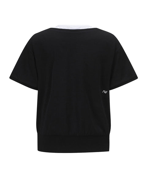 Women Layered  Detail Shirt - Black