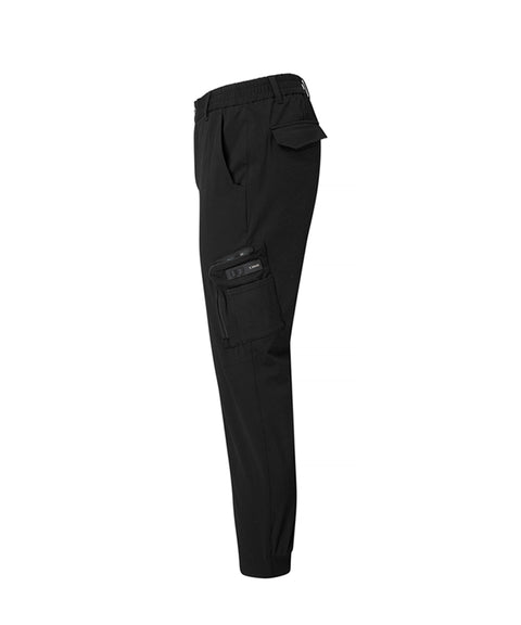 XEXYMIX Men's Golf Textured Cargo Jogger Pants - Black