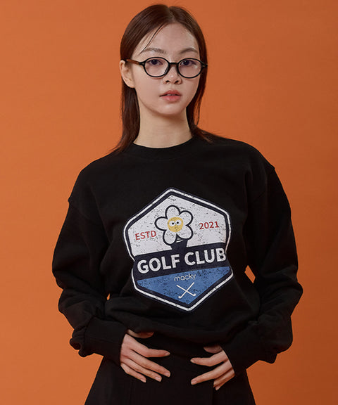 MACKY Golf: Washing Pigment Sweatshirt - Black