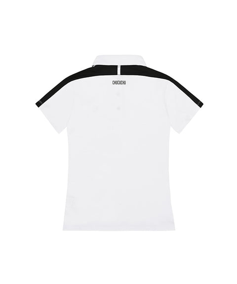 CHUCUCHU Shoulder Line Polo T-Shirt - White