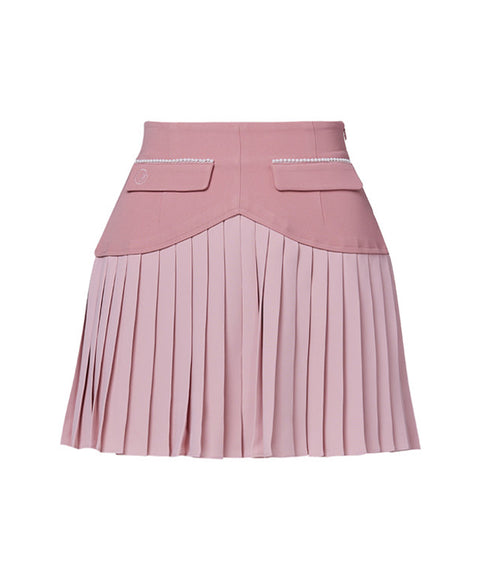 J.Jane Heart Shape Pleats Skirt - Pink