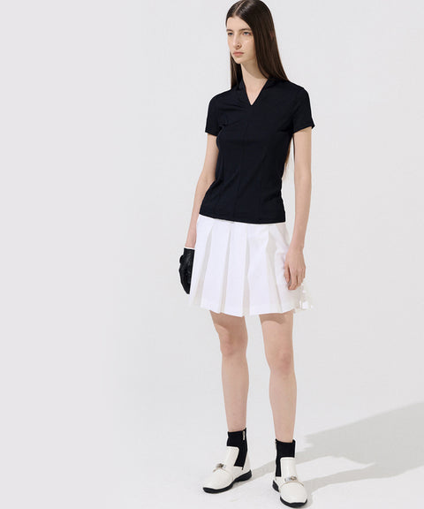 Anell Golf Easy Shawl Collar Top - Black