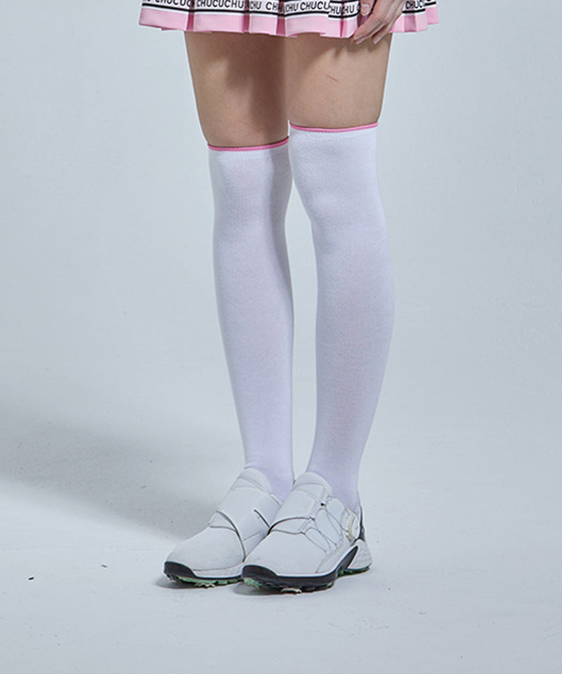 Line Logo Over Knee Socks - 2 Colors