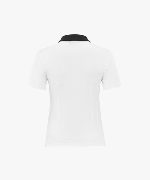 FAIRLIAR Pera Jacquard Collar T-Shirt - White
