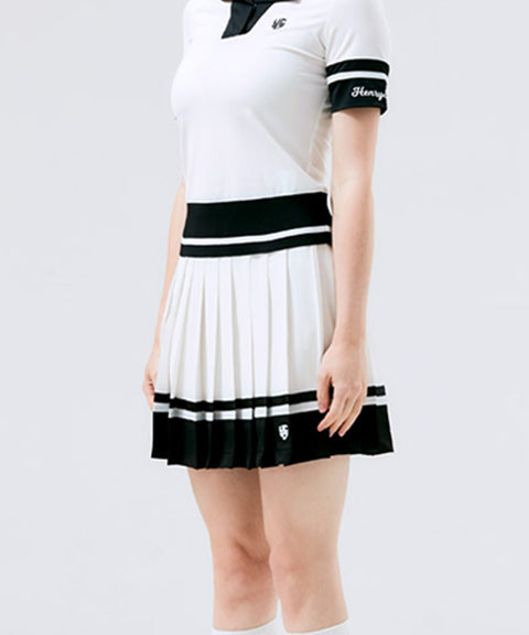 HENRY STUART Women's Color Pleated Skirt - White
