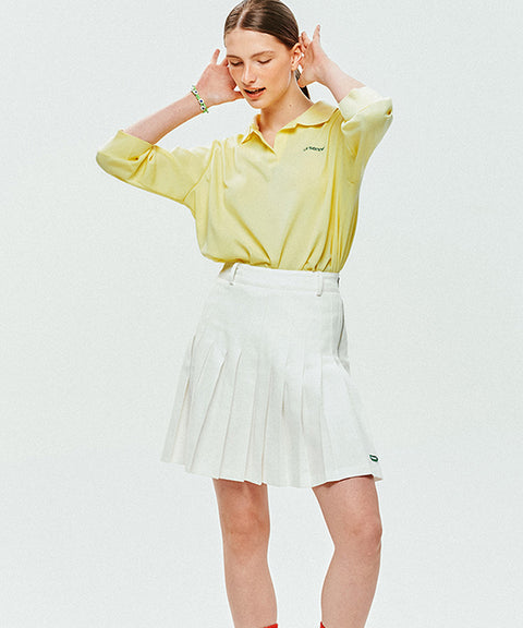 [SAMPLE SALE]LE SONNET Simple Polo Shirts - Lemon Yellow