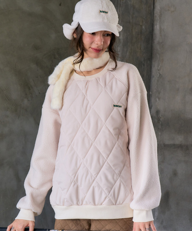 BENECIA 12 Quilted Dumble Sweatshirt - Ivory
