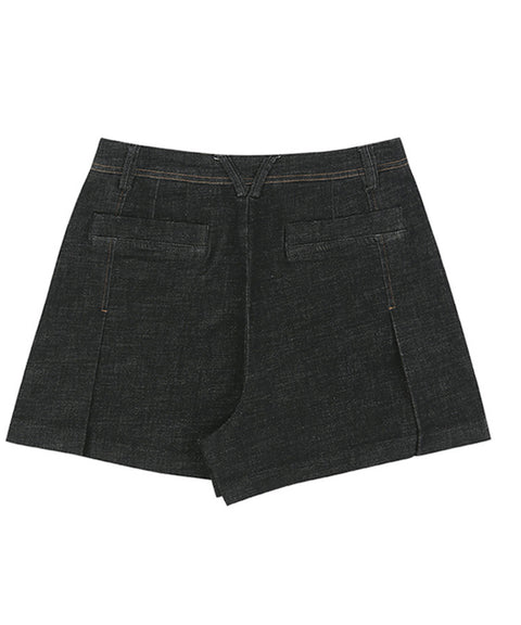 AVEN Denim Wrap Shorts - Black