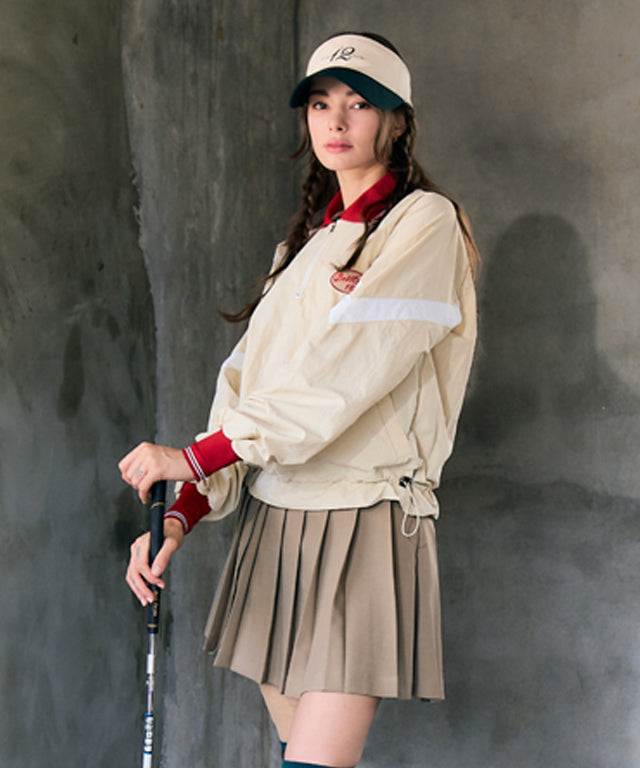 BENECIA 12 Collar Zipper Anorak - Beige