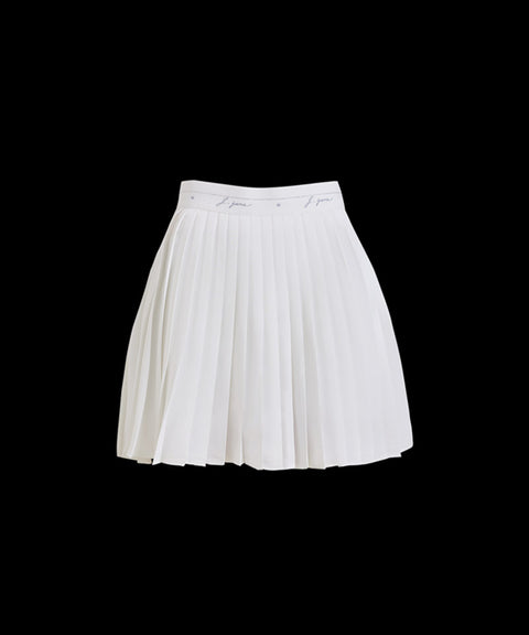 J.Jane Unbalanced Chiffon Pleats Skirt - White