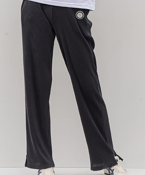 MACKY Golf: Pleate Slit Long Pants - Black
