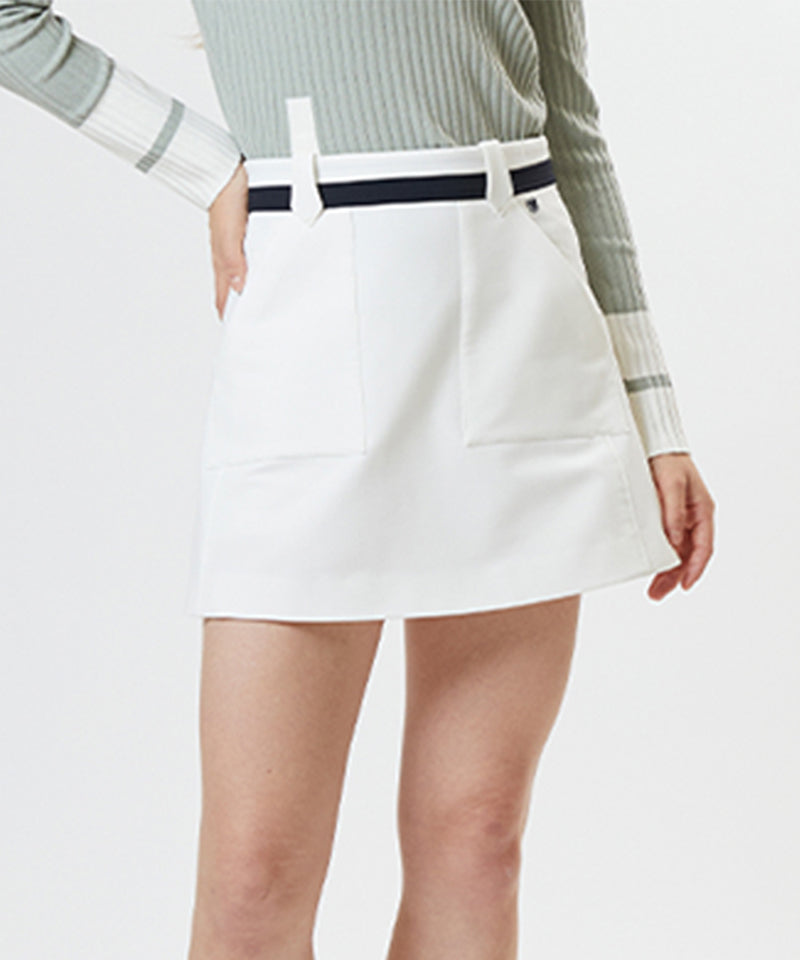 AVEN Front Pocket A-line Skirt - Ivory