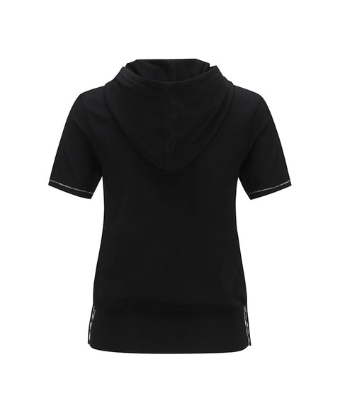 Women Hoodie Point Sweater - Black