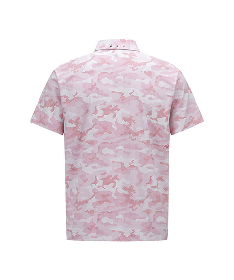 [Warehouse Sale] Men Camouflage Short T-Shirt - Pink