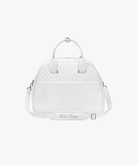 FAIRLIAR Pearl Quilted Boston Bag - White
