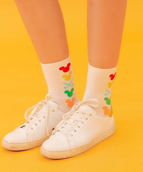 PIV'VEE 5 Mickey Socks - Cloud White