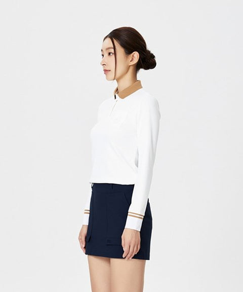 WideAngle: Co Waggle Pocket Point Polo T-Shirt L - Off-White