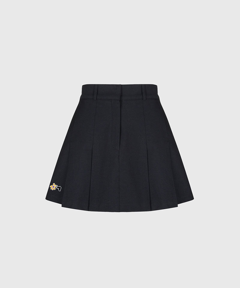 KANDINI Classic Pleated Skirt - Charcoal