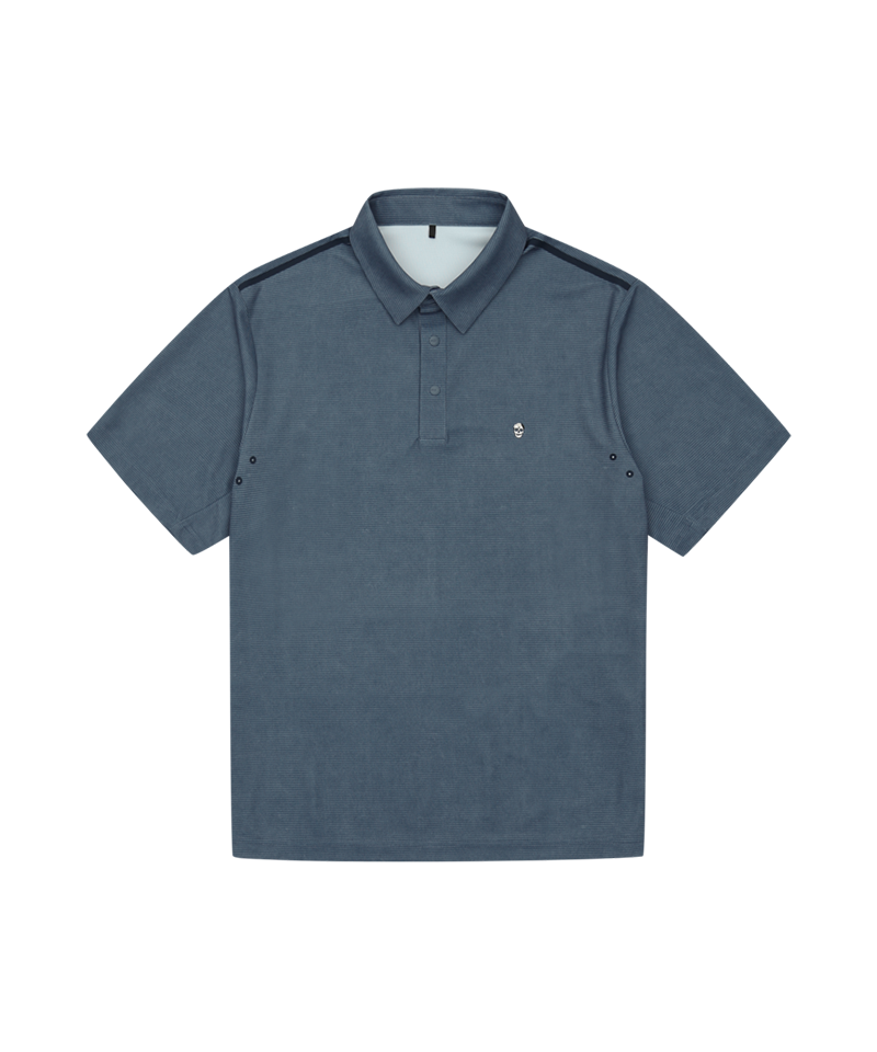 Amazing Cre Men's Natural Tech Washing Collar T-Shirt - Navy