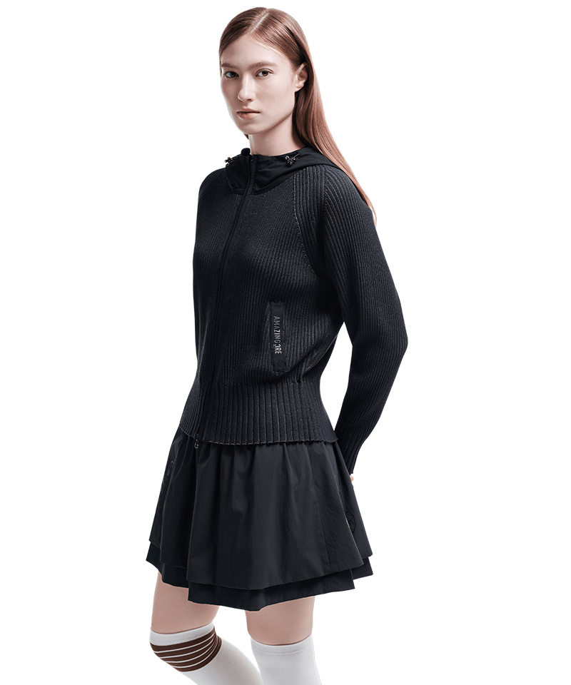 Amazing Cre Women's Urban Essential Hoodie Cardigan - Black