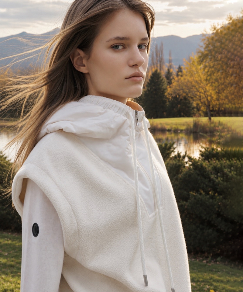 Anell Golf Wind Police Sweatshirt Vest - Cream Ivory