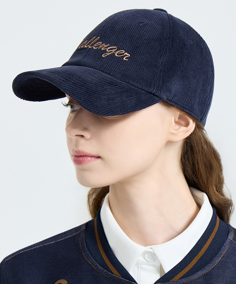 Challenger Women's Corduroy Lettering Ball Cap - Navy
