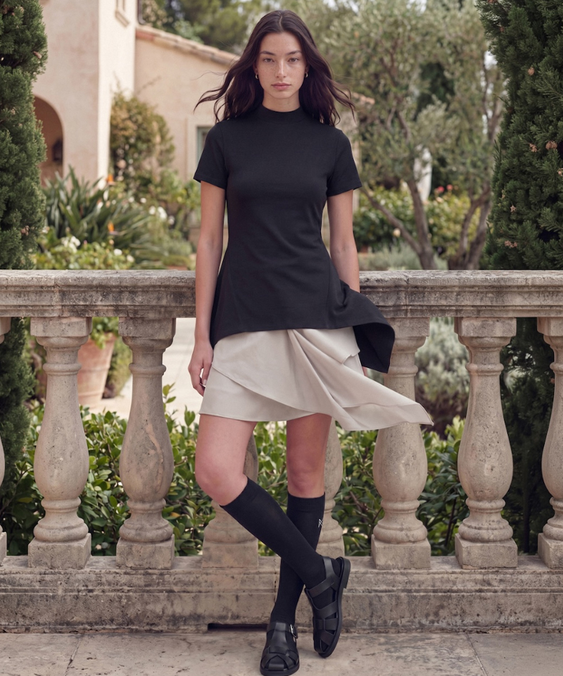 BERMUDA GRASS Light Layered Ruffle Skirt - Beige
