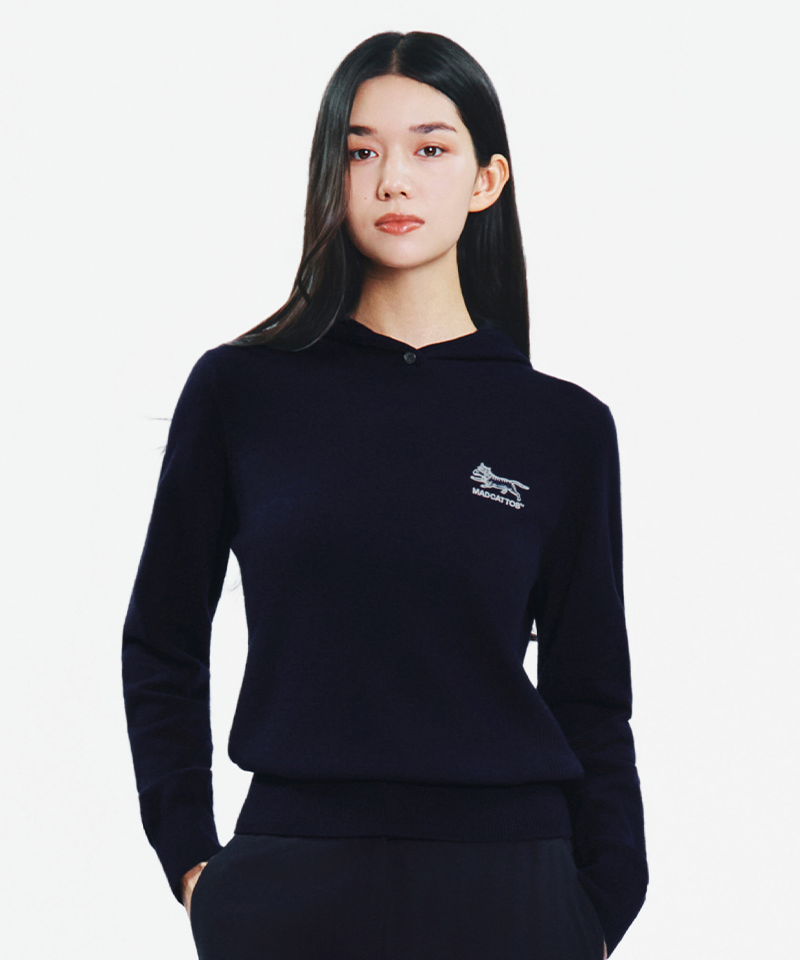 MCC Women's Cashmere Hooded Sweater - Navy