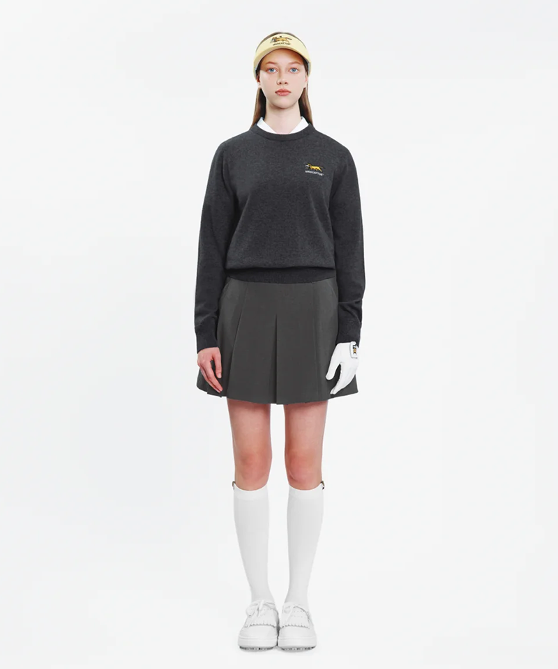 MCC Women's Wool-Like Pleats Skirt - Grey