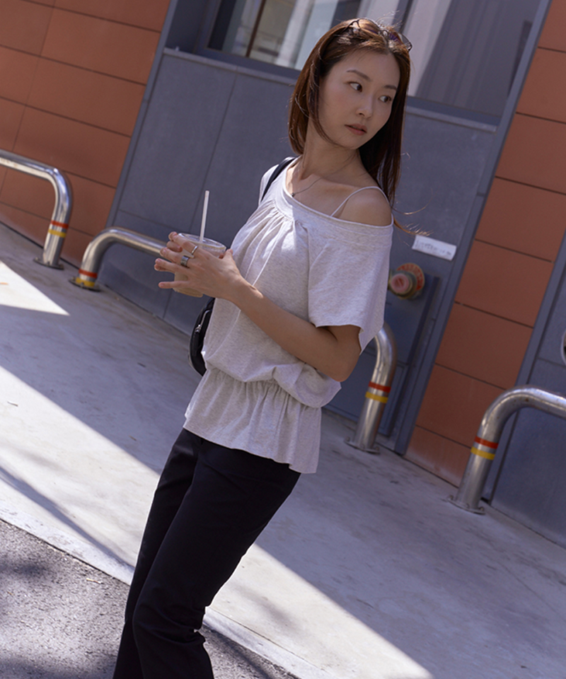 Monday Flow Flow Layer Jersey Top - Oatmeal