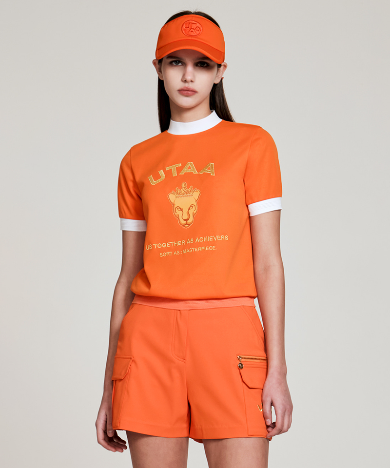 UTAA Women's Prism Golden Panter OutPocket Short Pants - Orange