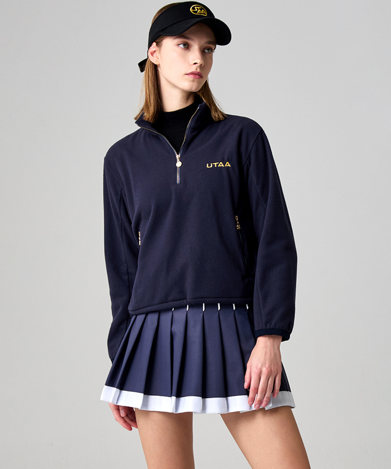 UTAA Women's Gilt Logo Half Zip-up Fleece - Navy
