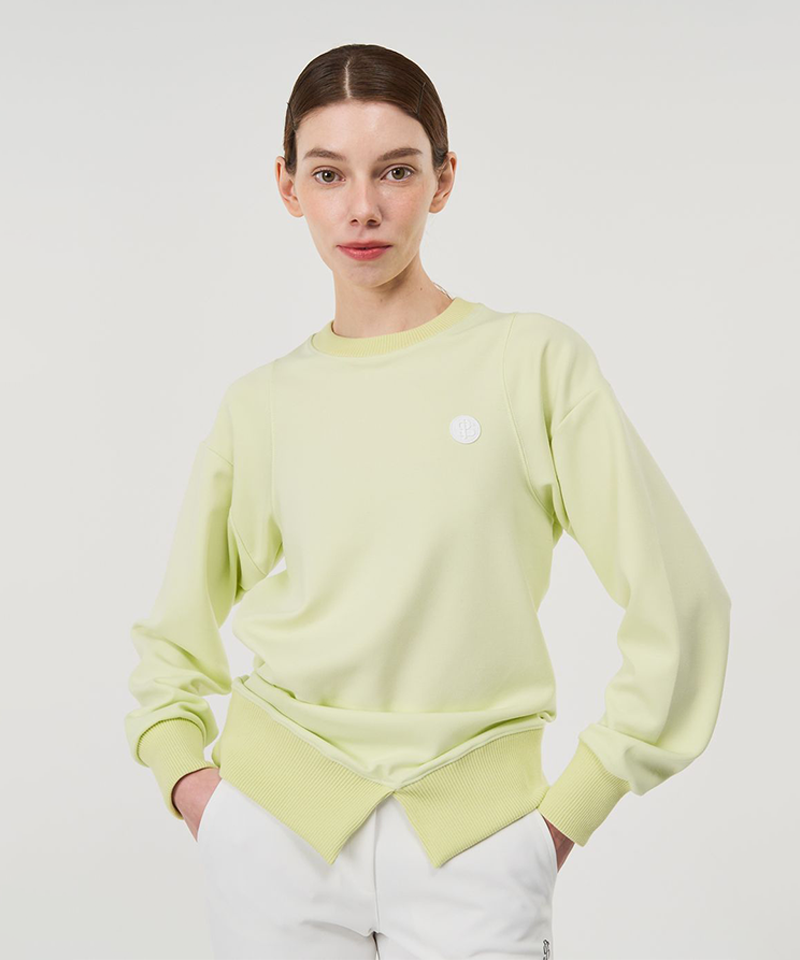 POSHERD Airy Slit Sweatshirt - Lime