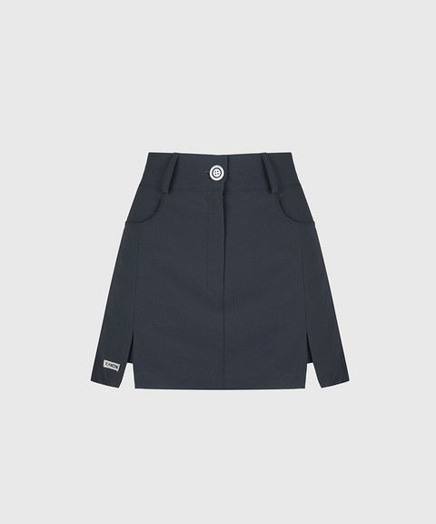 KANDINI Basic Slit Mini Skirt - Chacoal
