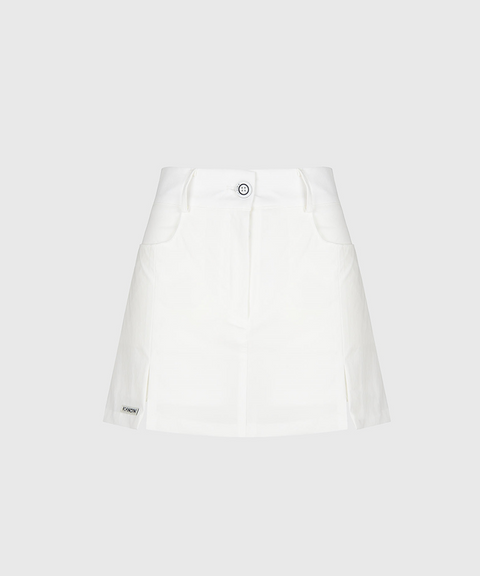 KANDINI Basic Slit Mini Skirt - White