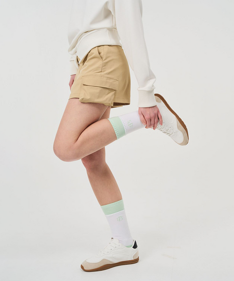 POSHERD Color Block Layered Crew Socks - Ice Mint