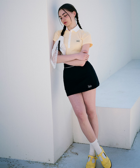 KANDINI EdgeLine Short Sleeve Polo (Ribbed Ver.) - Lemon