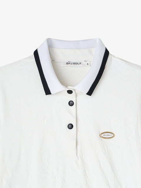 GFJ Golf Women's Pleated Polo - White