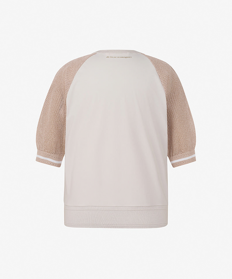 GFJ Golf Women's Hybrid Knit Top - Beige