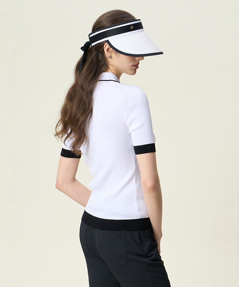FORDI Line Raffia Visor - White