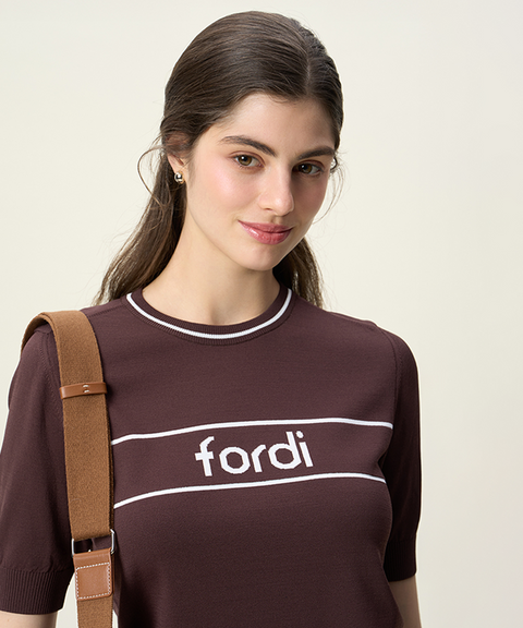 FORDI Loose Short Sleeve Knit - Brown