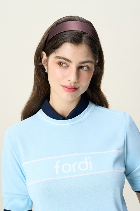FORDI Loose Short Sleeve Knit - Baby Blue